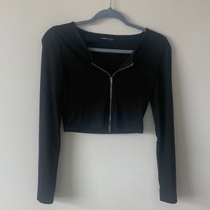 SHEIN zip up crop top
